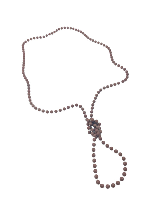 Long brown beaded necklace