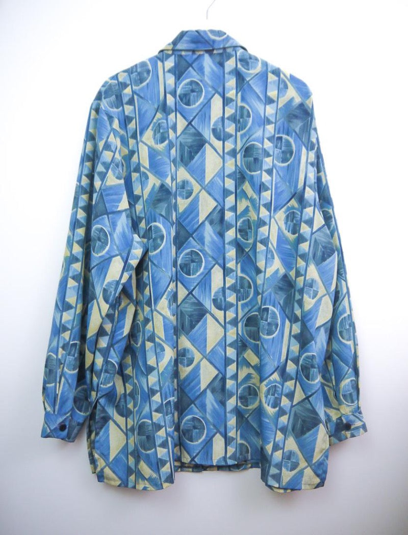 Geometric print button down shirt