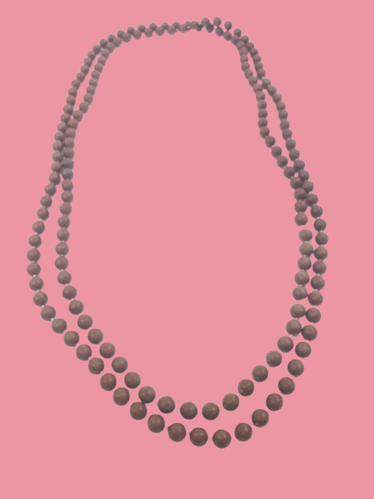 Long brown beaded necklace