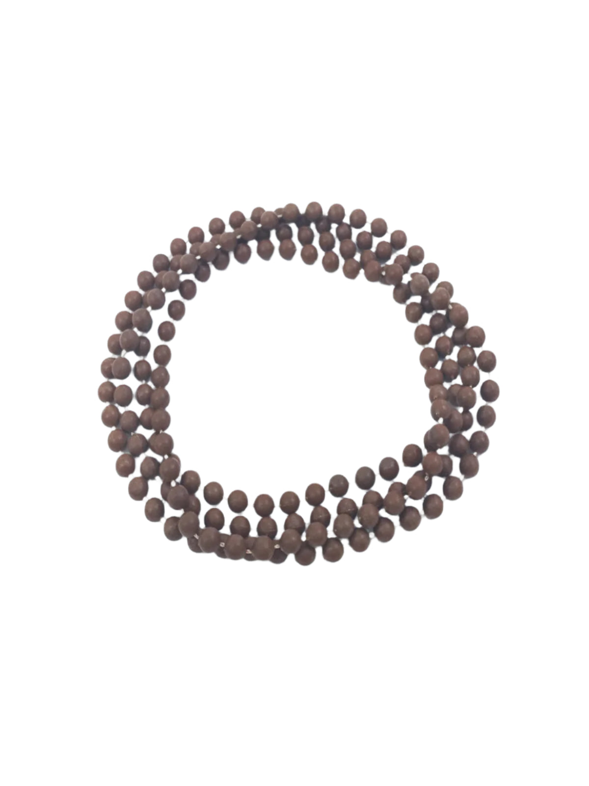 Long brown beaded necklace