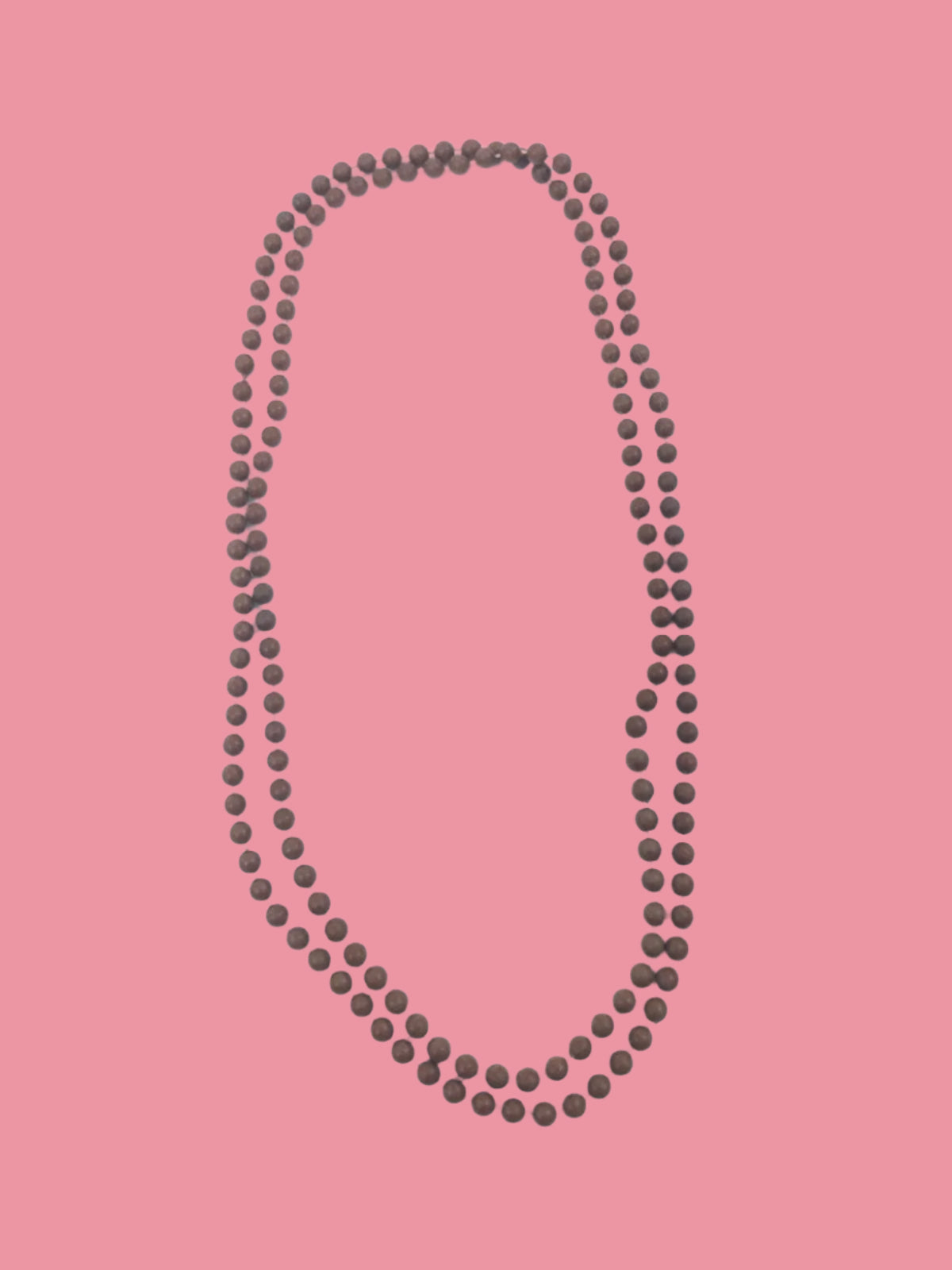 Long brown beaded necklace