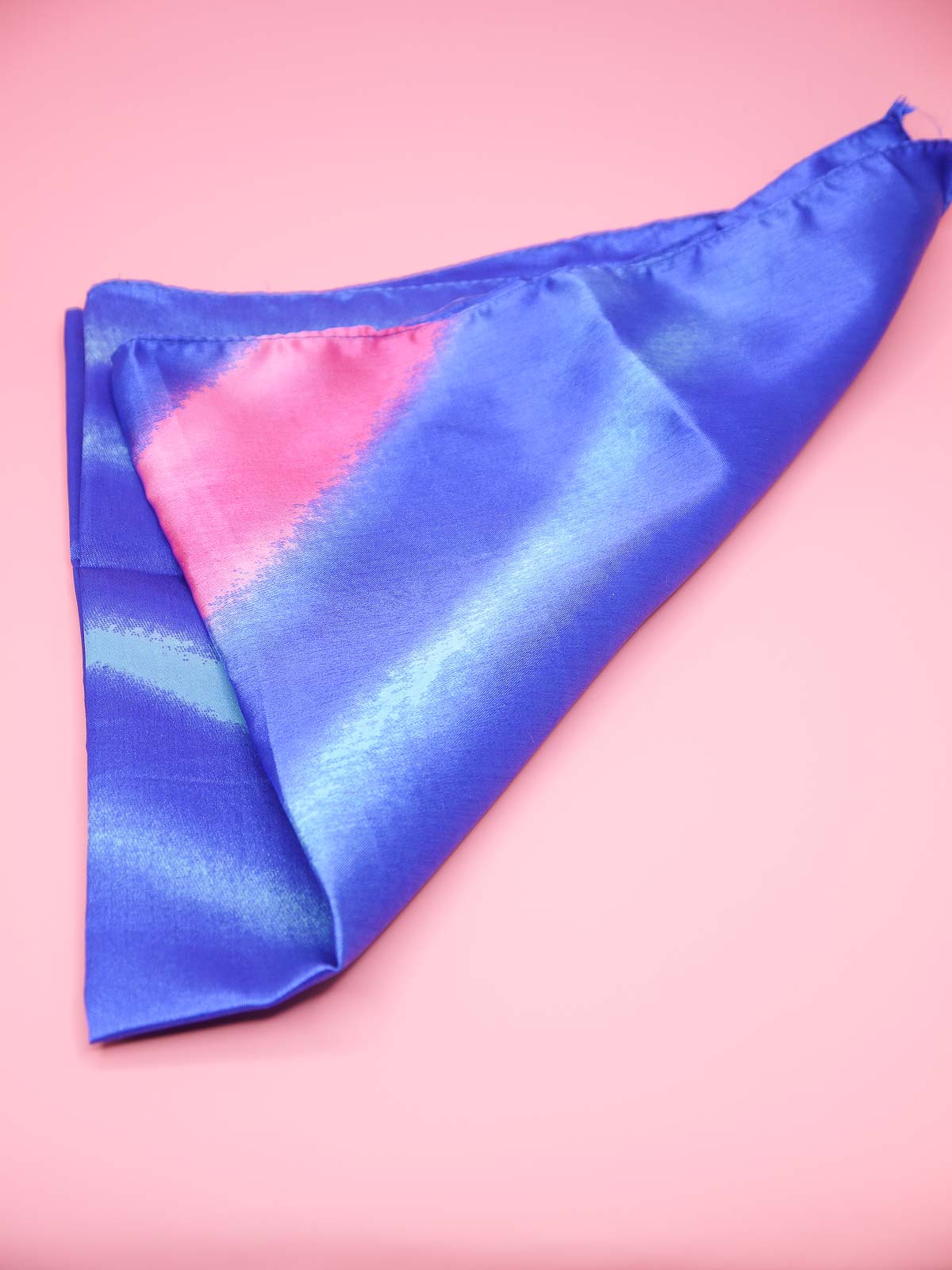 Abstract print lightweight scarf in blue and pink