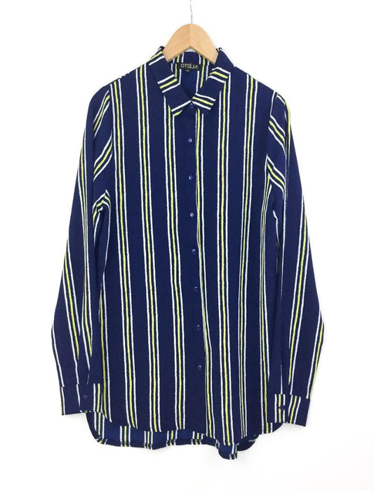 Navy striped long sleeve shirt