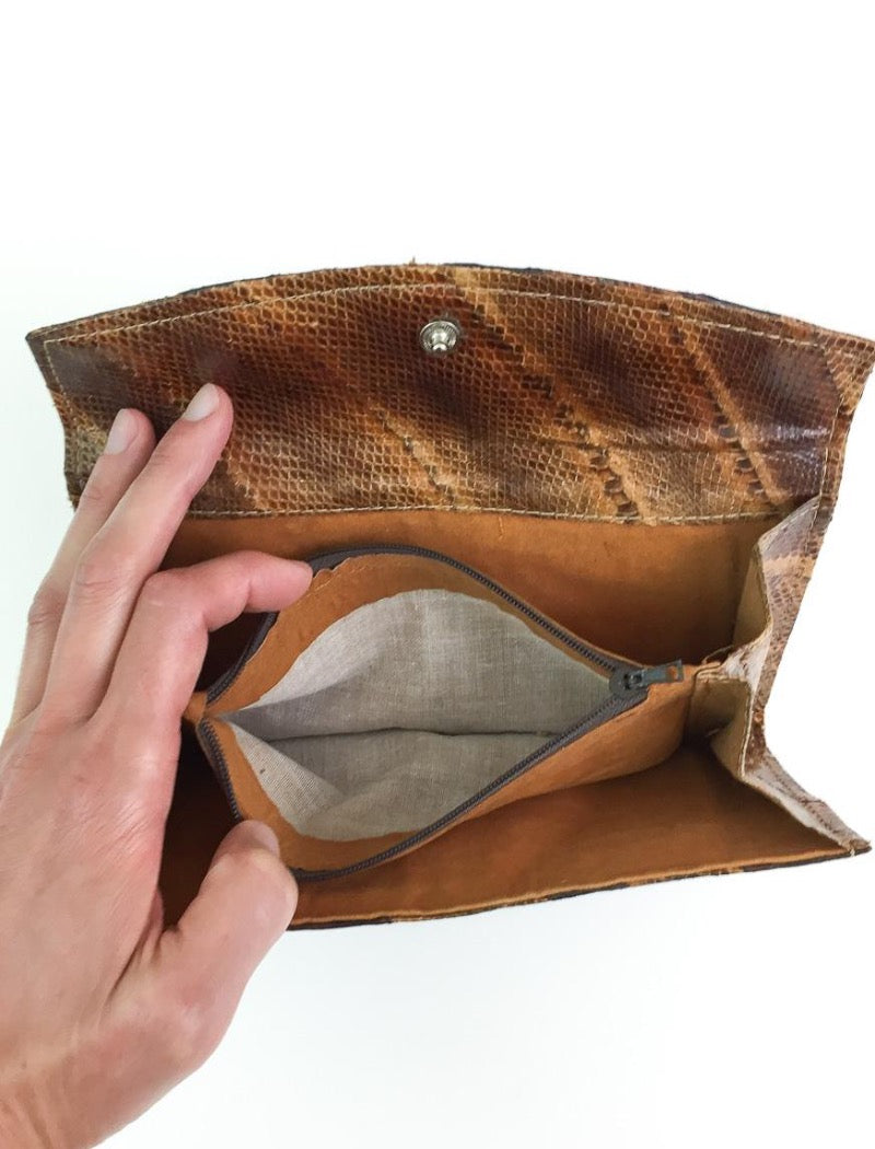 Faux snakeskin deals purse