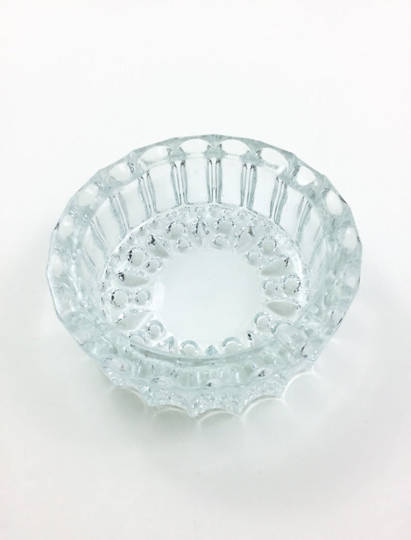 Vintage 80's clear glass decorative ashtray