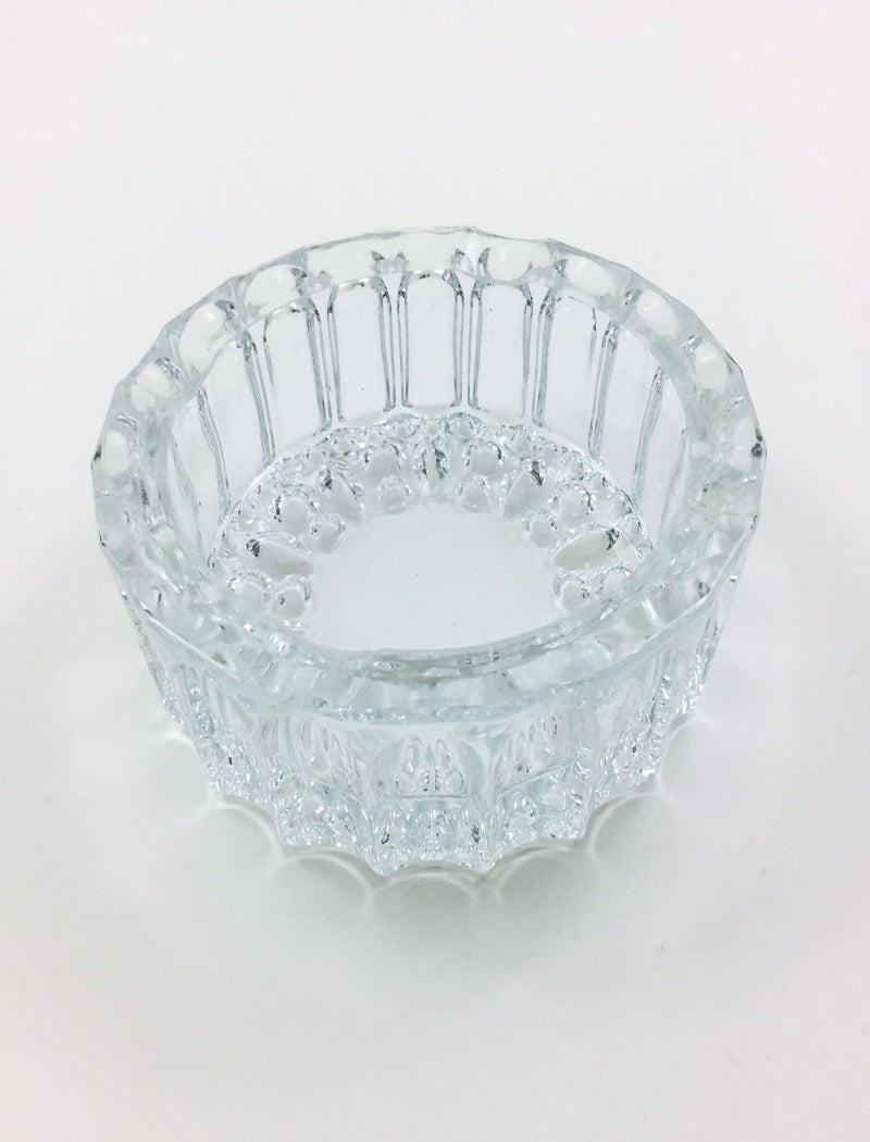 Vintage 80's clear glass decorative ashtray  