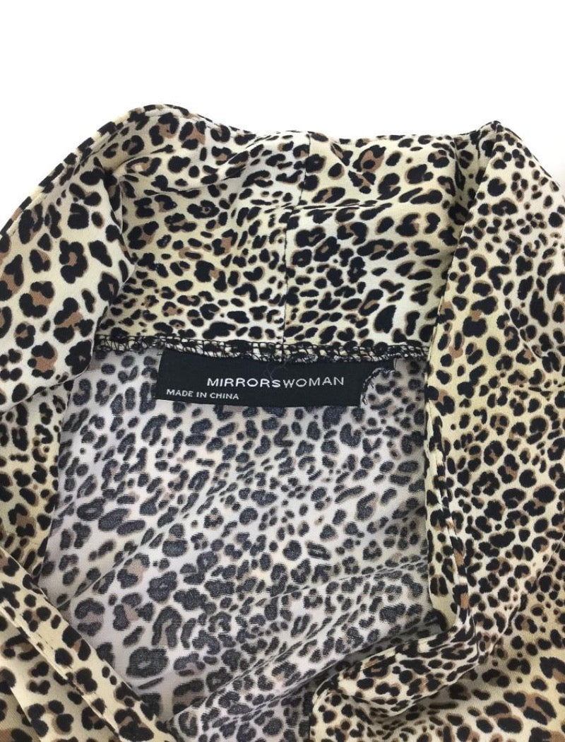 Leopard print v-neck top