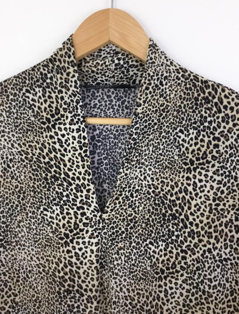 Leopard print v-neck top