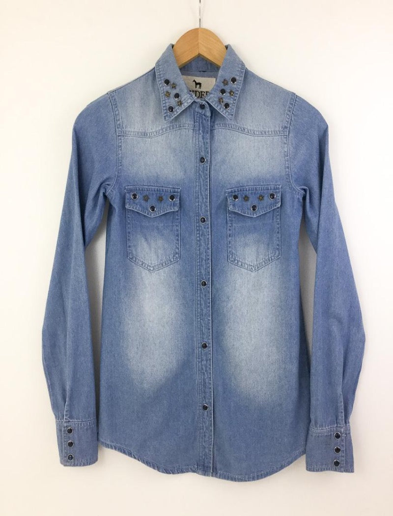 Western stud denim shirt