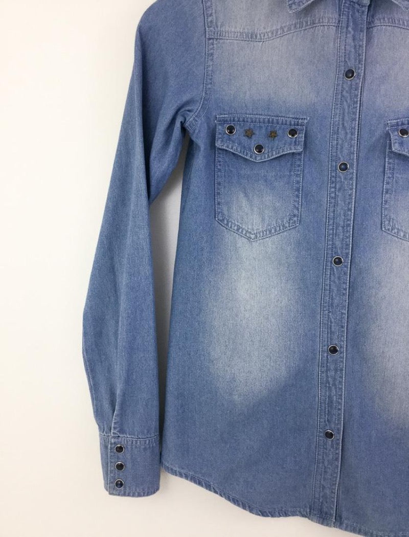 Western stud denim shirt