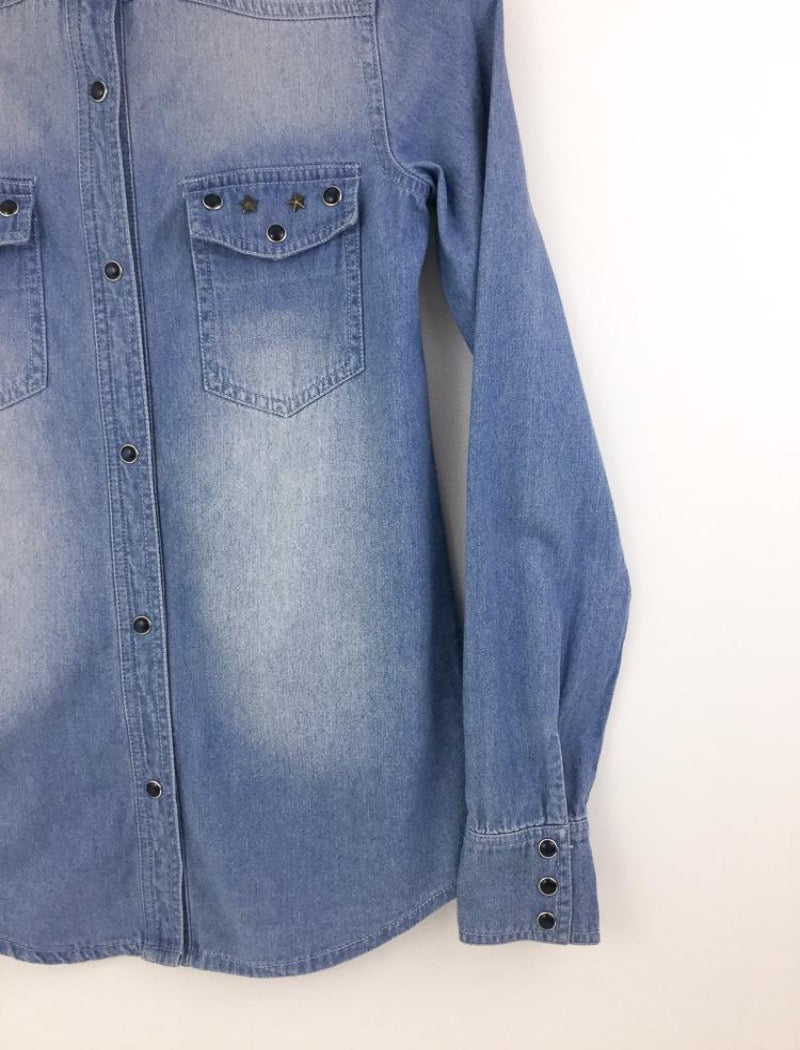 Western stud denim shirt