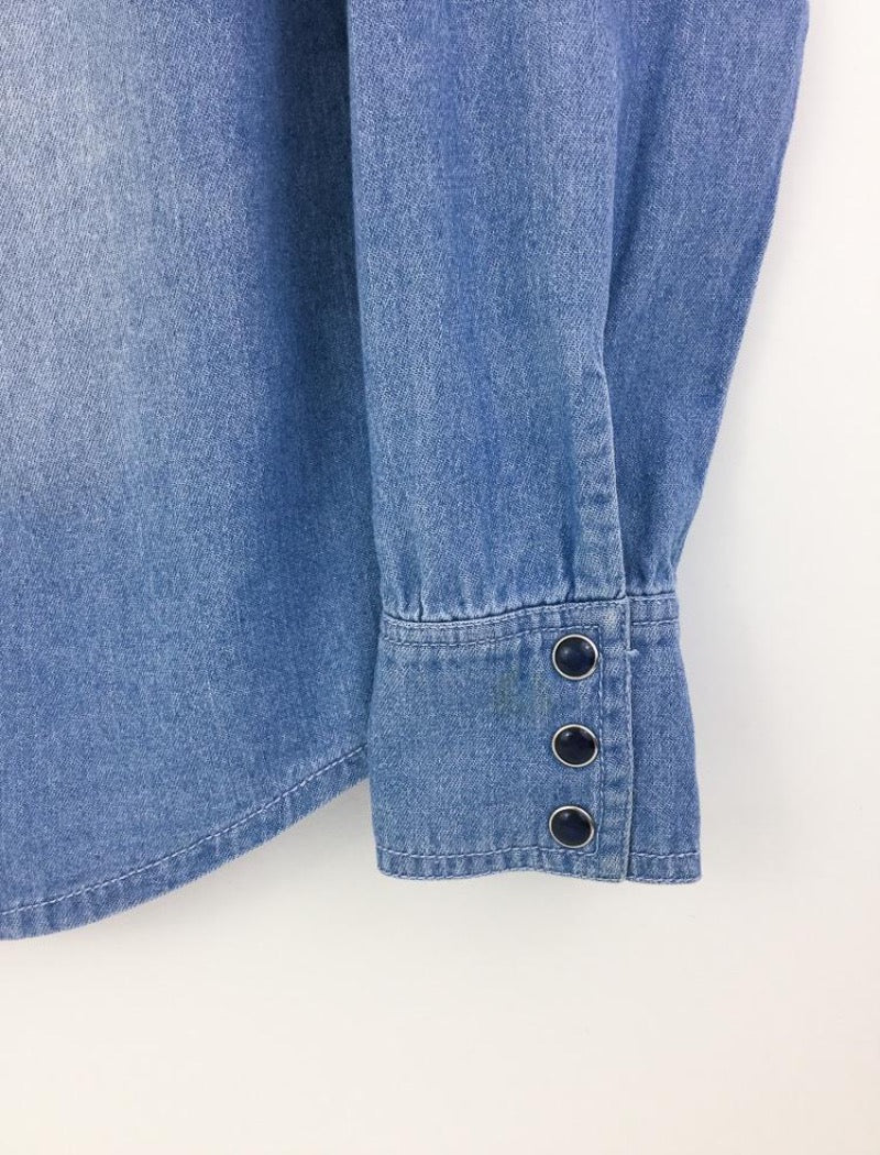 Western stud blue denim shirt – Vintage at Goto