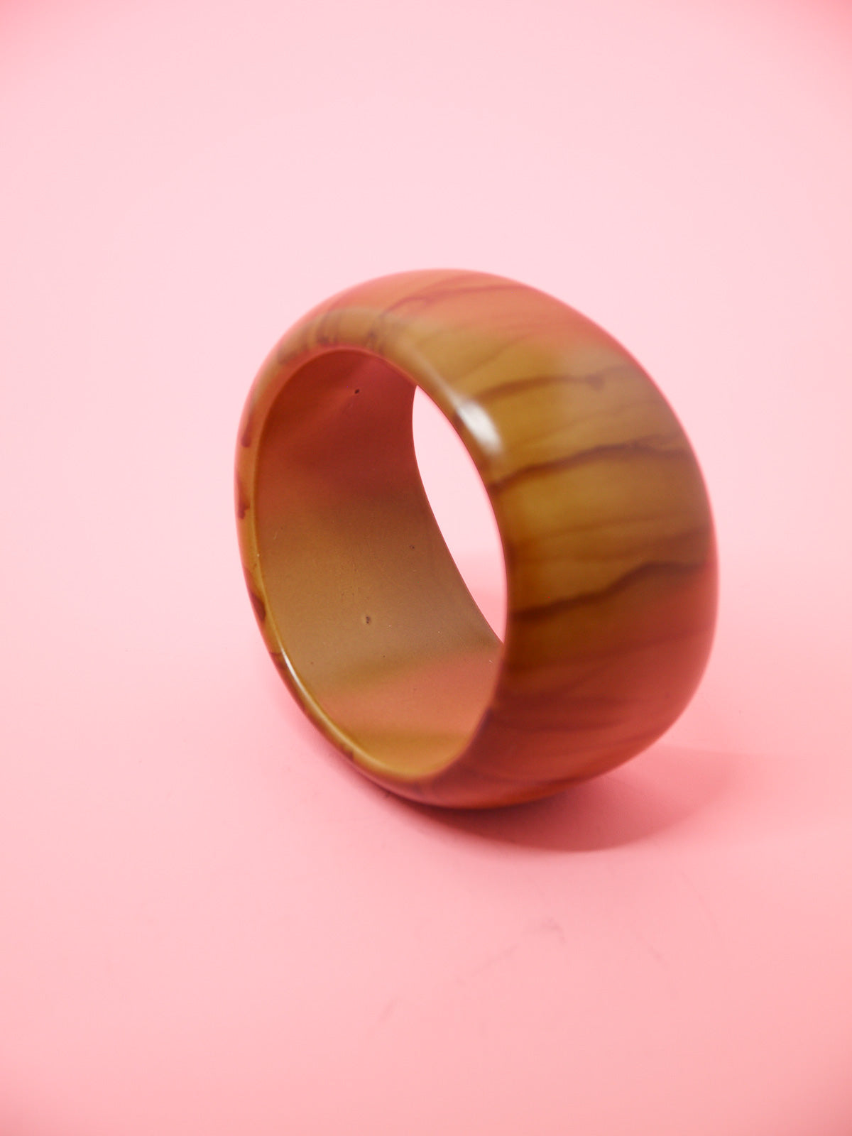 Wood grain chunky brown resin statement bangle