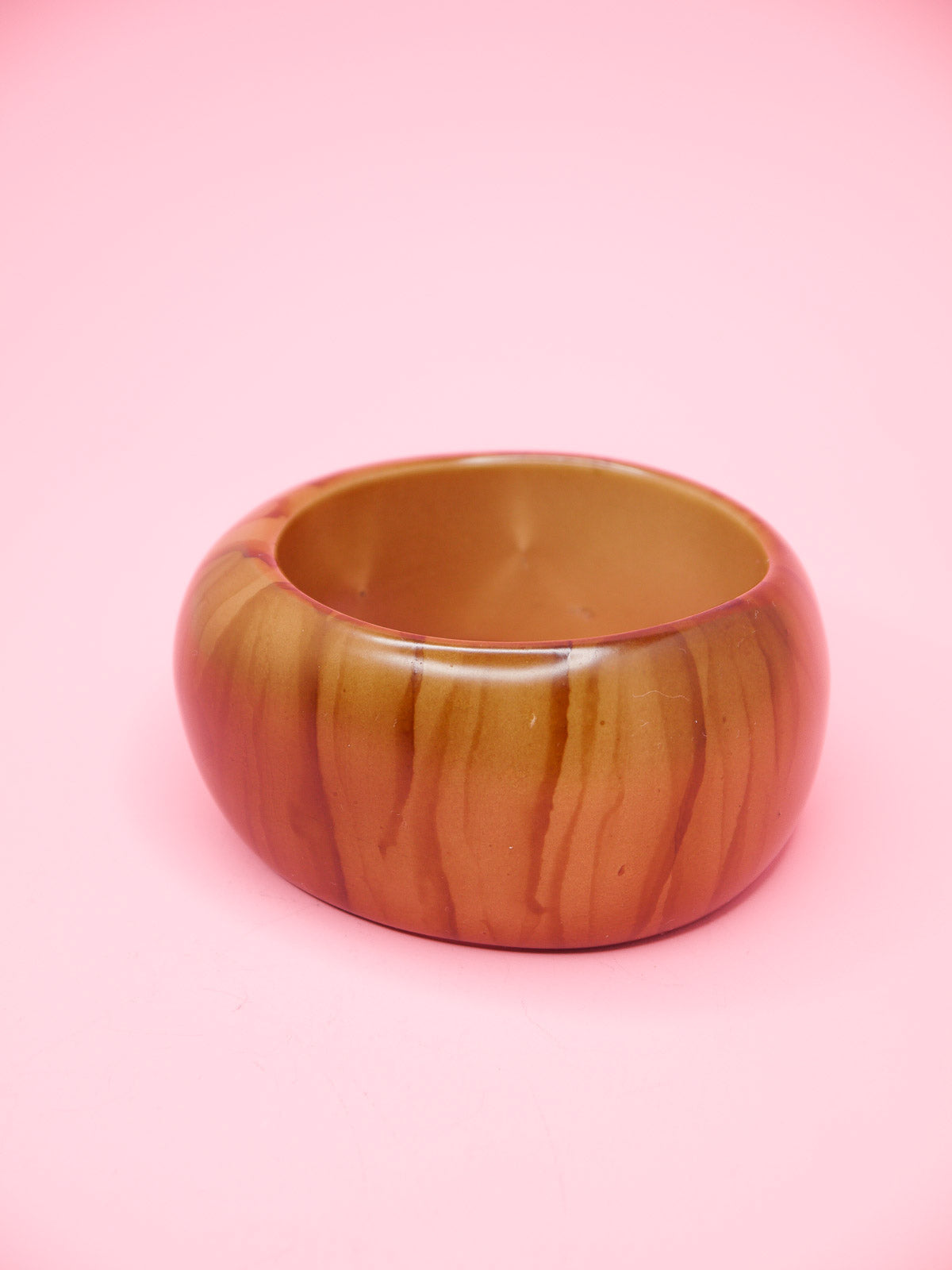 Wood grain chunky brown resin statement bangle